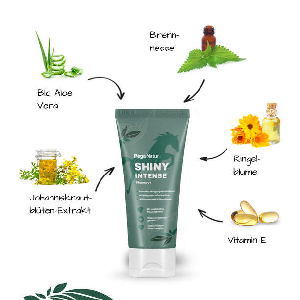 PegaNatur SHINY INTENSE intensives Pferdeshampoo mit natürlichen Inhaltsstoffen 