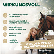 PegaNatur CALENDULA Wundsalbe mit natürlichen Inhaltsstoffen wie Propolis gegen Mauke, Ekzem und offene Wunden 