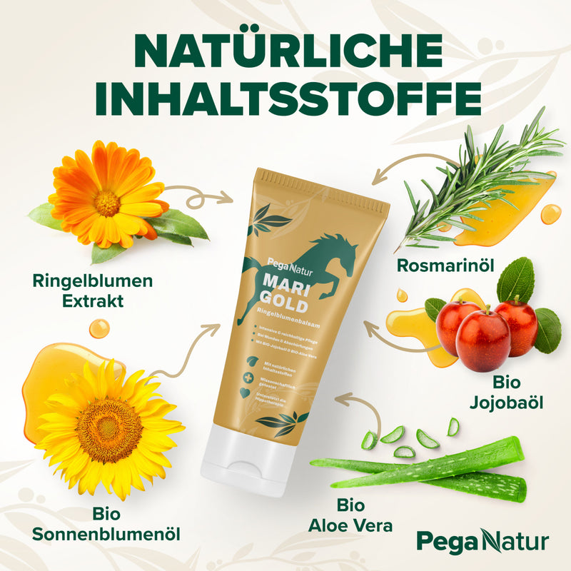 PegaNatur MARIGOLD Ringelblumenbalsam _ natürliche Inhaltsstoffe wie Bio Aloe Vera, Rosmarinöl 