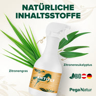 PegaNatur ANTIFLY natürliches Fliegenspray mit Zitronengras und Eukalyptus gegen Fliegen, Kriebelmücken, Bremsen und andere Insekten 
