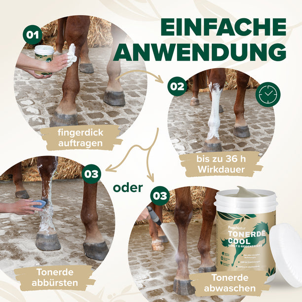 PegaNatur Tonerde COOL mit Essigsäure und natürlichen Kräutern _ einfache Anwendung