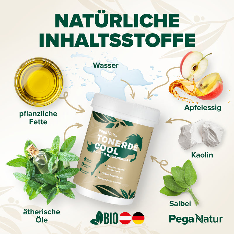 PegaNatur Tonerde COOL mit Essigsäure und natürlichen Kräutern _ kühlt und regeneriert beanspruchte Pferdebeine