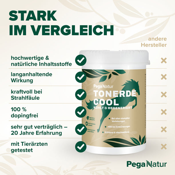 PegaNatur Tonerde COOL mit Essigsäure und natürlichen Kräutern _ stark im Vergleich