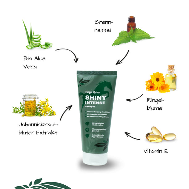 Inhaltsstoffe PegaNatur SHINY INTENSE natürliches Pferdeshampoo